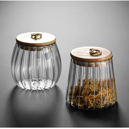 Floroux glass storage container with lid | Wavy design | Airtight and elegant