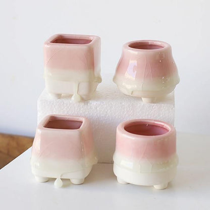 Floroux Flower Pots Drip Marshmallow | Modern Designs | Colored Flower Pots for Home