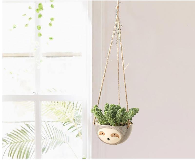 Ceramic hanging plant pot Floroux for succulents | Lazy design | Elegant décor for home and garden