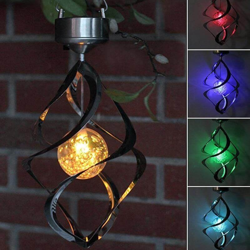 Floroux-Couleur LED éoliennes solaires changeantes de lumière