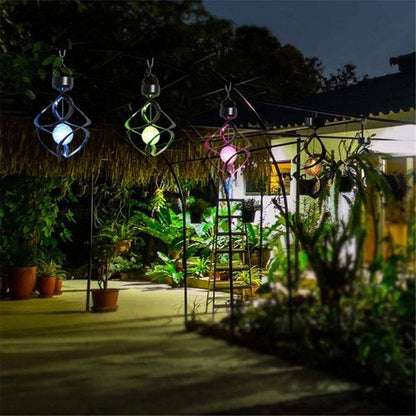 Floroux-Couleur LED éoliennes solaires changeantes de lumière