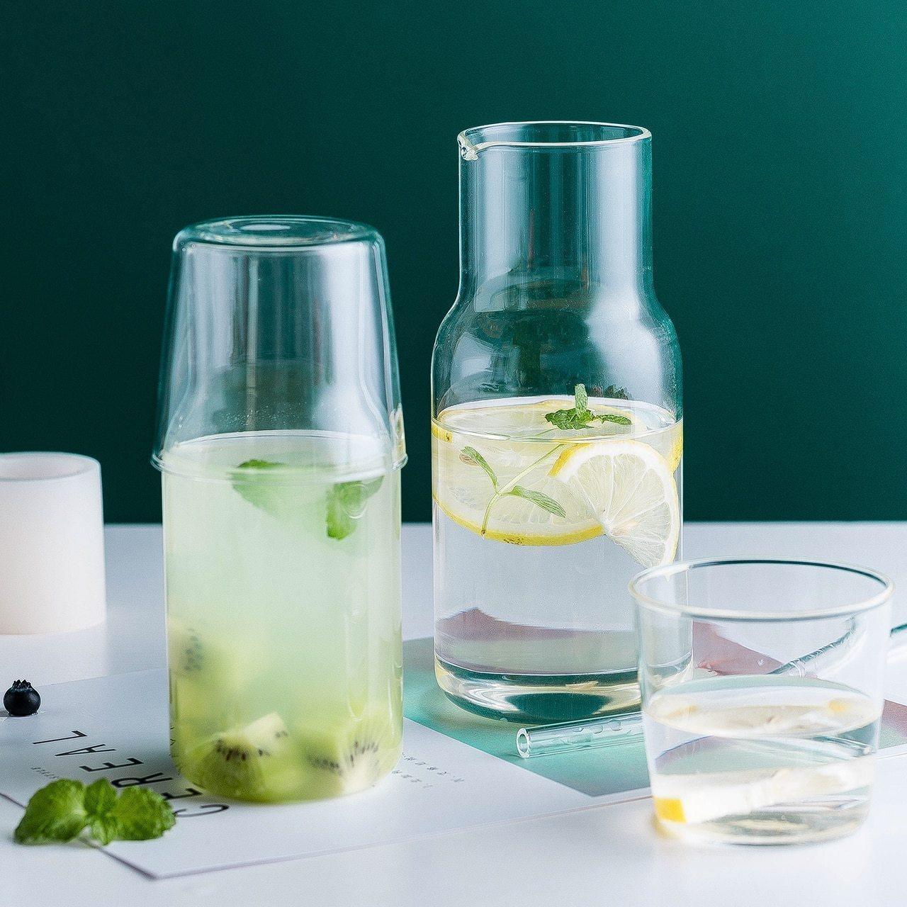 Floroux Glass Carafe Set | Elegant Design | Perfect for Water, Juice, and More