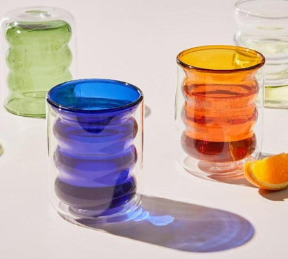 Double-walled insulated glass mug Floroux | Heat resistant | Elegant design | Perfect for hot and cold drinks