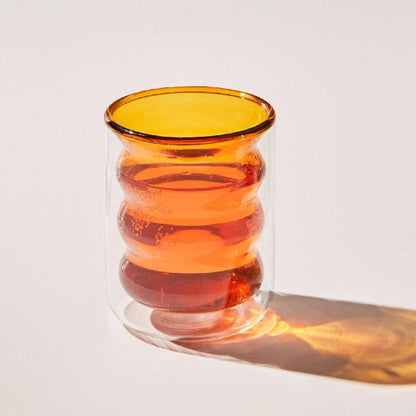 Double-walled insulated glass mug Floroux | Heat resistant | Elegant design | Perfect for hot and cold drinks