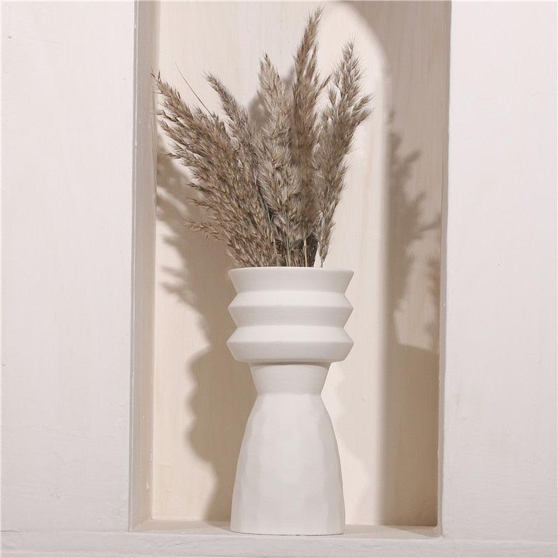 Ceramic vase Floroux | Elegant white design | Tapered and central rings | Elegant decor
