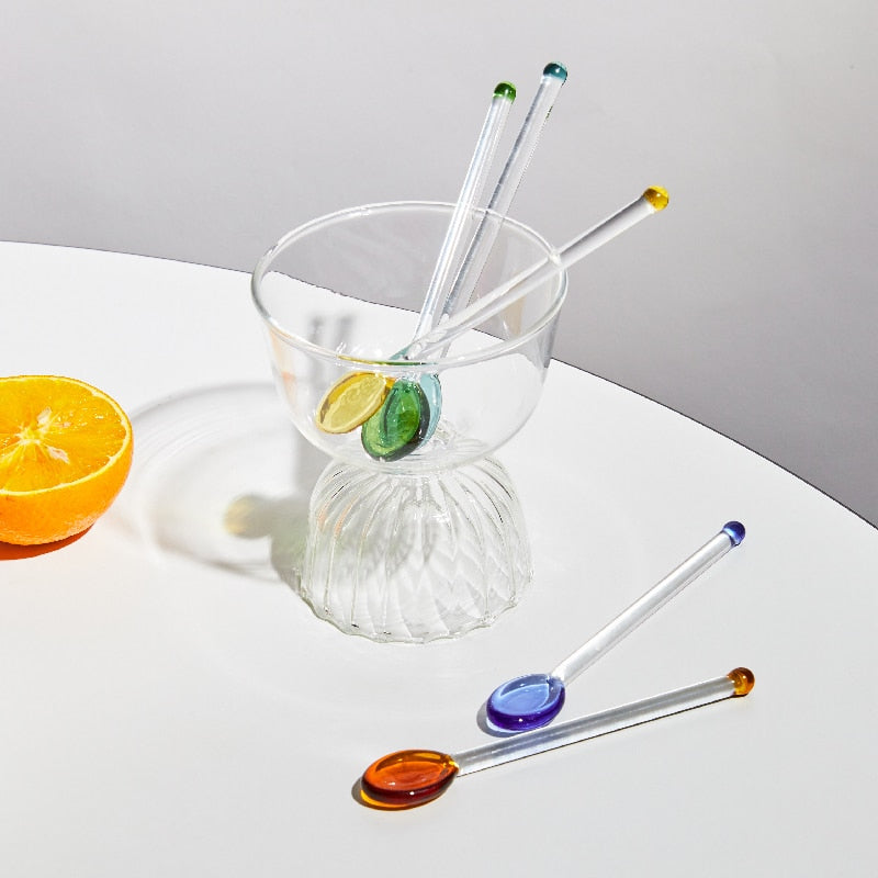 Ensemble de bâtonnets à mélanger en verre à motifs de canne à sucre