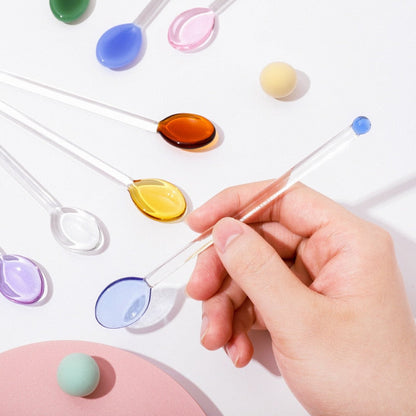 Ensemble de bâtonnets de mélange en verre à sucette