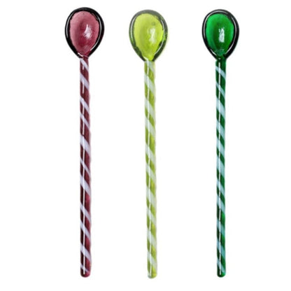 Ensemble de bâtons de mélange en verre en forme de canne en bonbon