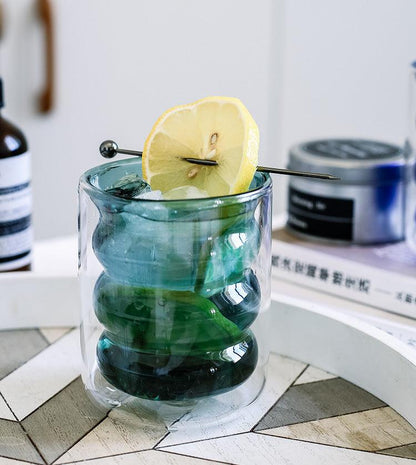 Double-walled insulated glass mug Floroux | Heat resistant | Elegant design | Perfect for hot and cold drinks