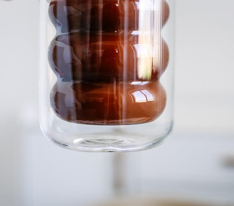 Double-walled insulated glass mug Floroux | Heat resistant | Elegant design | Perfect for hot and cold drinks