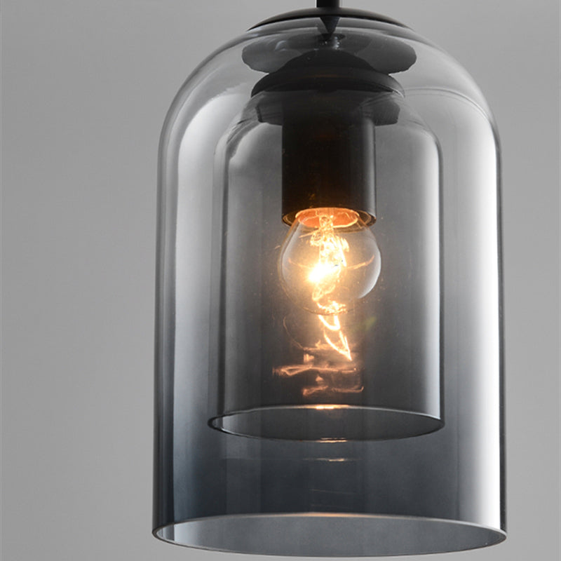 Double verre design lampe pendante mi-siècle avec unique