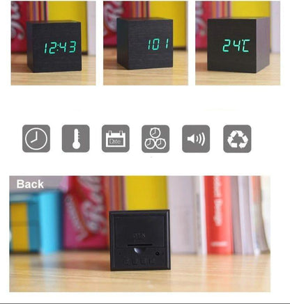 Floroux - Cube Horloge de Bureau Numérique
