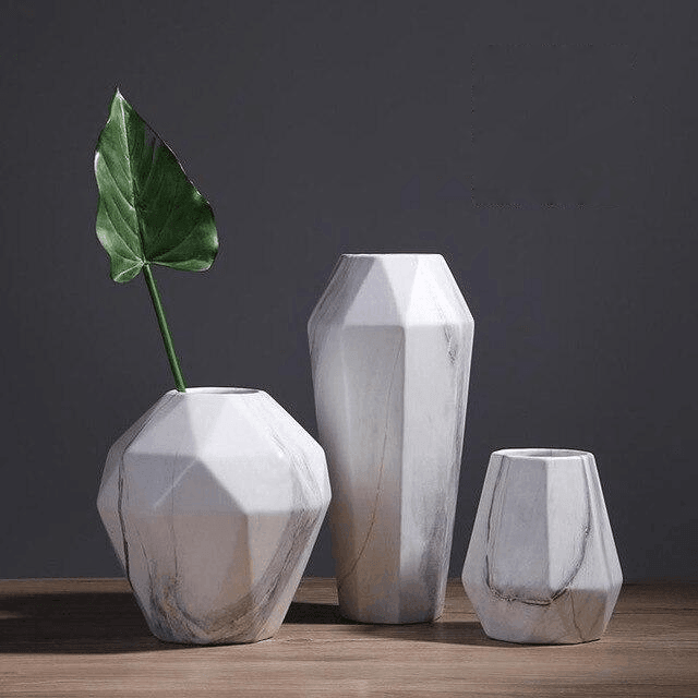 Floroux Geometric Marble Vases | Timeless Design | High Quality Decoration | Perfect for the Home