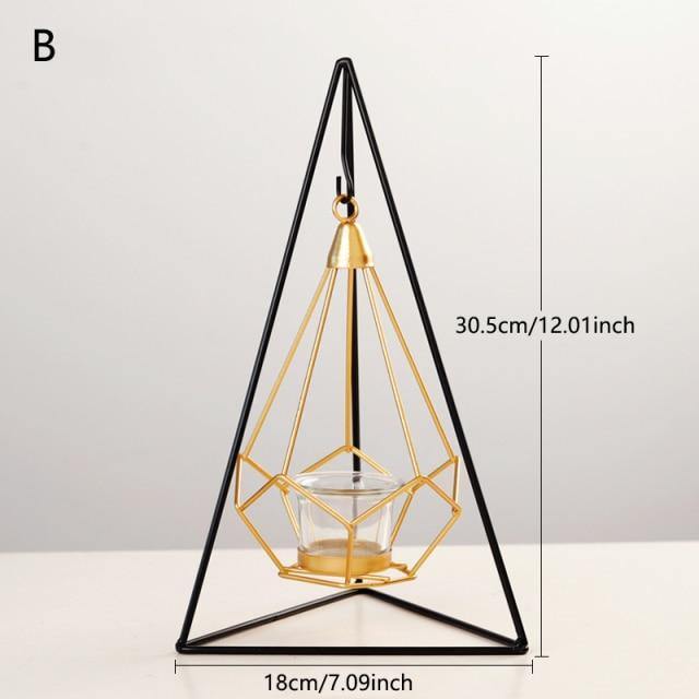 Floroux Geometric Hanging Candle Holder or Iron Vase | Modern Design | Versatile Decor