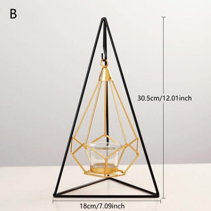 Floroux Geometric Hanging Candle Holder or Iron Vase | Modern Design | Versatile Decor