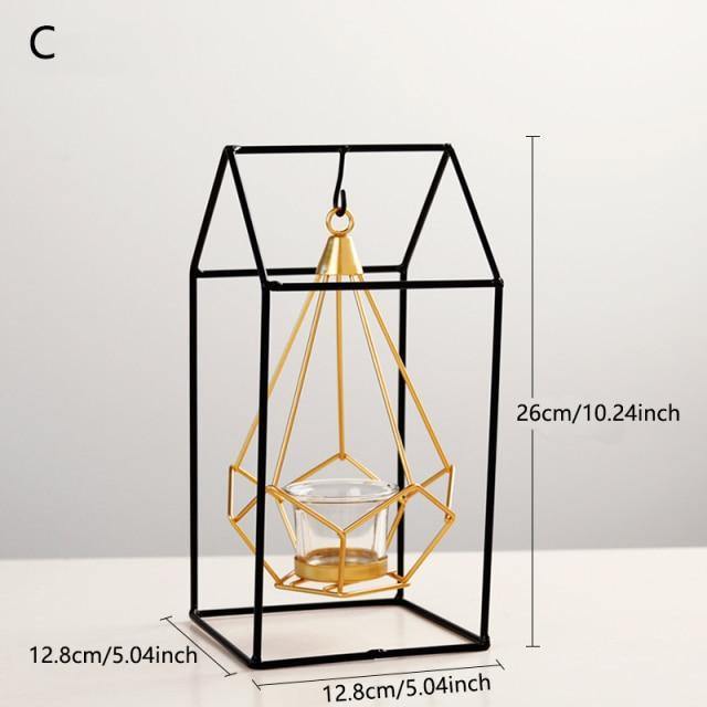 Floroux Geometric Hanging Candle Holder or Iron Vase | Modern Design | Versatile Decor