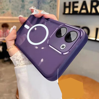 Coque opaque mate en silicone luxe MagSafe pour VIVO Y27S 4G Y36 5G lentille de caméra charge sans fil anti-choc