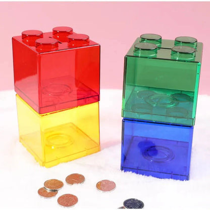 Tirelire translucide en blocs