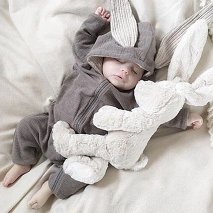 Baby-body avec capuche et motif de lapin