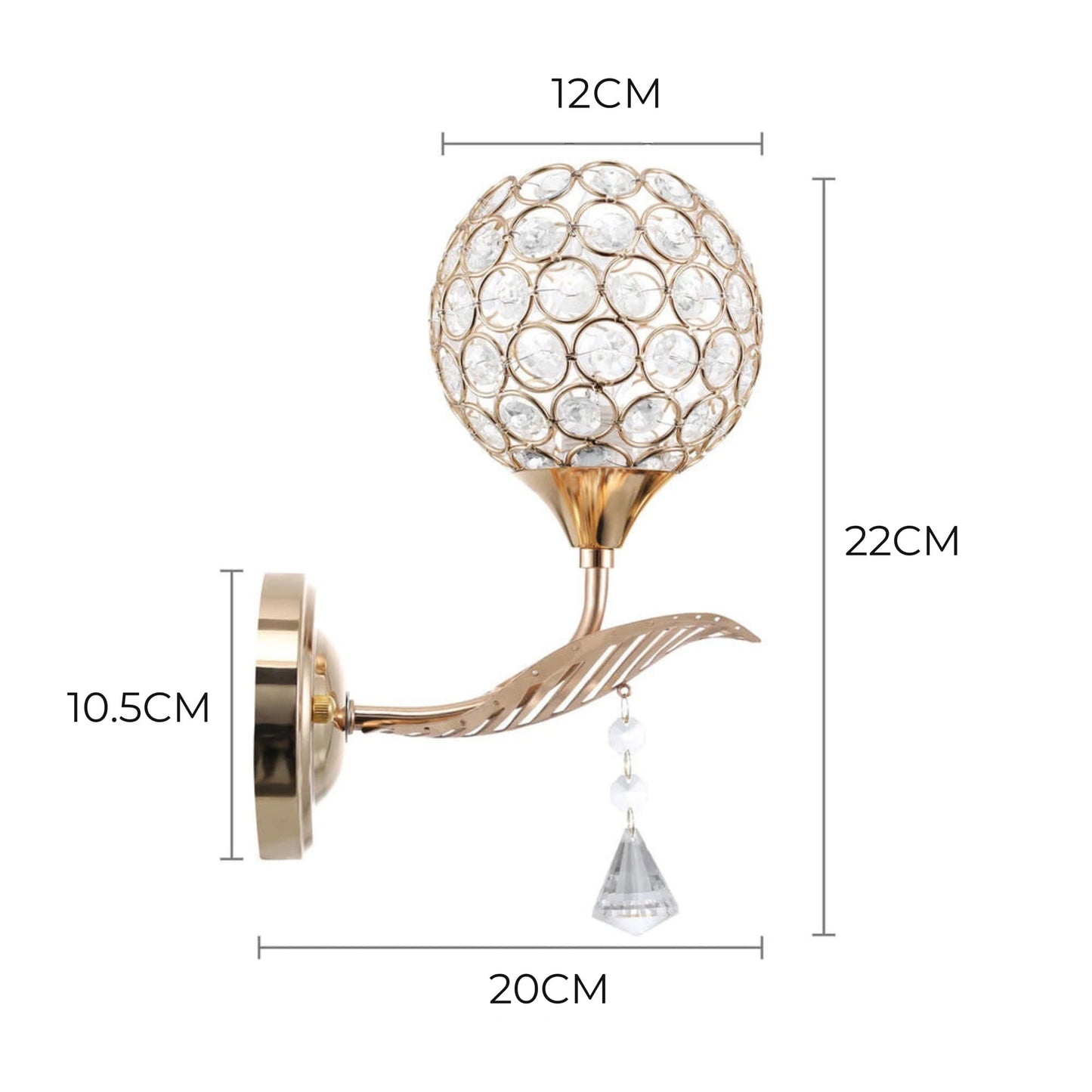 Floroux - Élégante lampe murale LED avec accents en cristal pour des espaces élégants