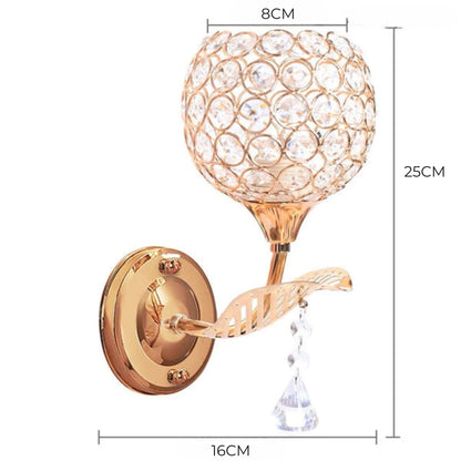 Floroux - Élégante lampe murale LED avec accents en cristal pour des espaces élégants