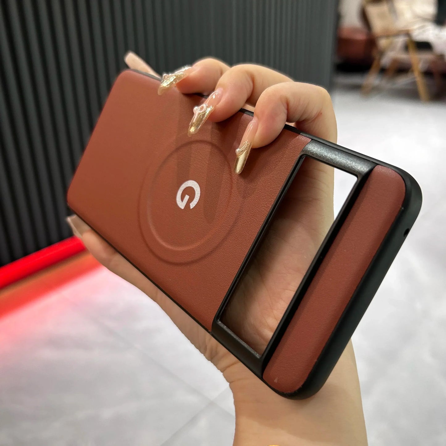 Coque de protection en cuir motif MagSafe de luxe pour Google Pixel 8 7 Pro 7A 8A avec chargement sans fil