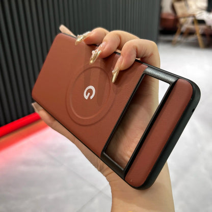 Coque de protection en cuir motif MagSafe de luxe pour Google Pixel 8 7 Pro 7A 8A avec chargement sans fil