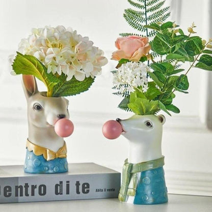 Floroux Decorative Animal Vase | Creative Flower Vase with Character