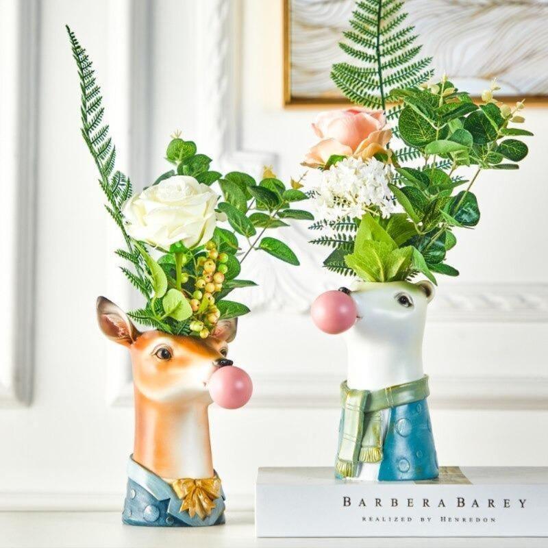 Floroux Decorative Animal Vase | Creative Flower Vase with Character