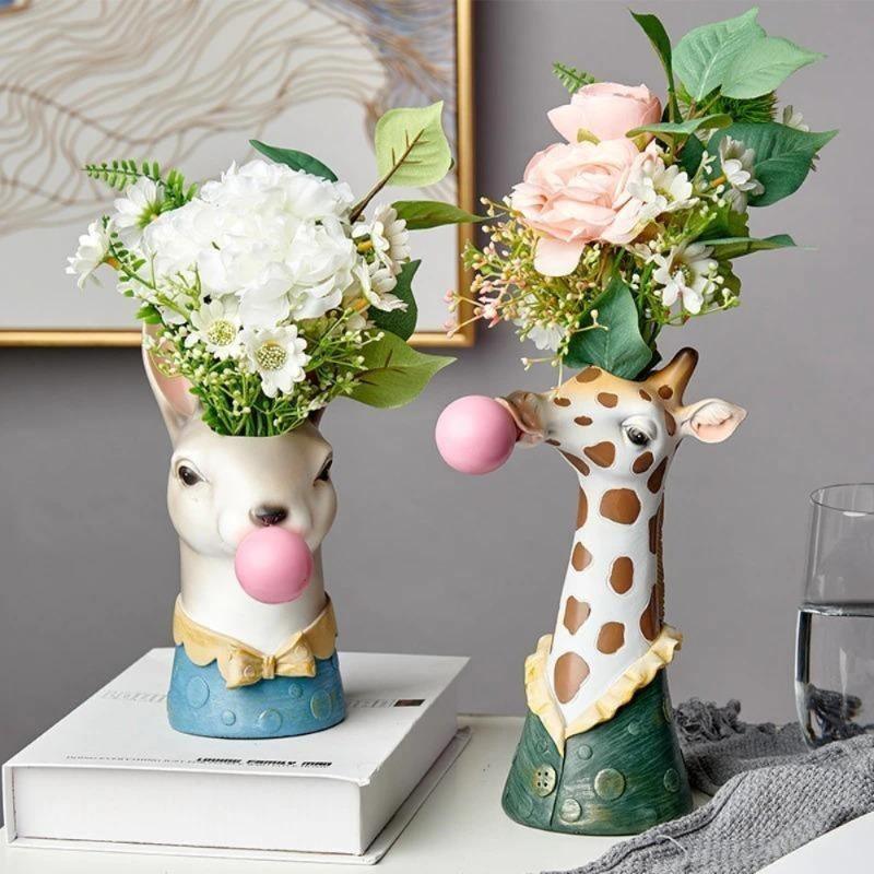 Floroux Decorative Animal Vase | Creative Flower Vase with Character