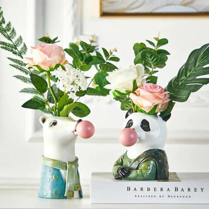 Floroux Decorative Animal Vase | Creative Flower Vase with Character