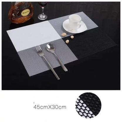6 pièces de sets de table en PVC rectangulaires