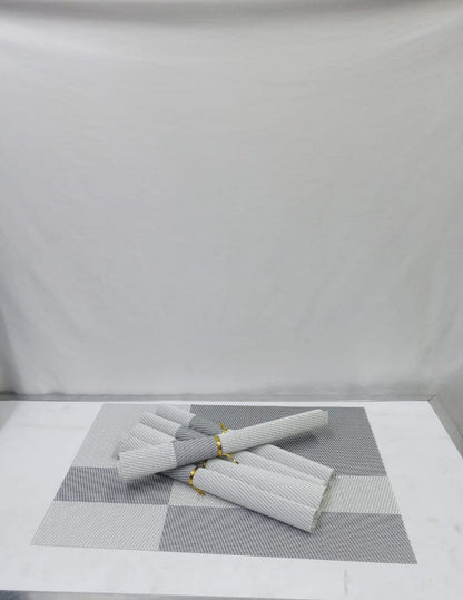 6 pièces de sets de table en PVC rectangulaires