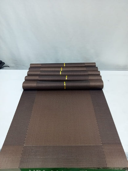 6 pièces de sets de table en PVC rectangulaires