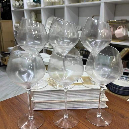 6Pc Verres à vin inclinés