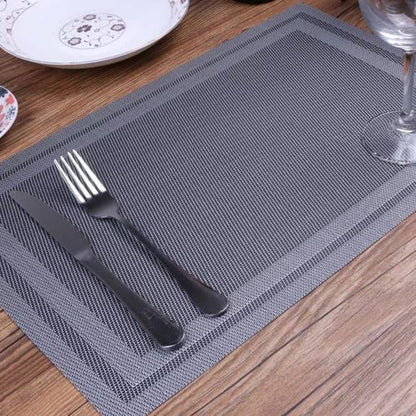 6 pièces de sets de table en PVC rectangulaires