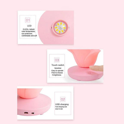 Lampe romantique à roses