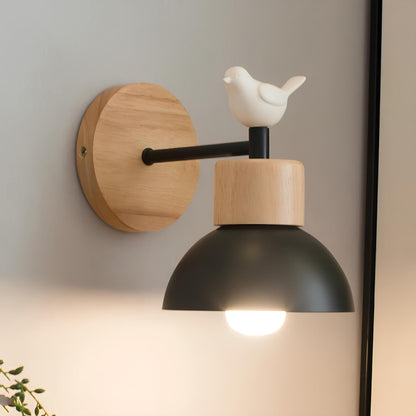 Floroux - Lampe murale en bois rustique au design scandinave pour des pièces cosy