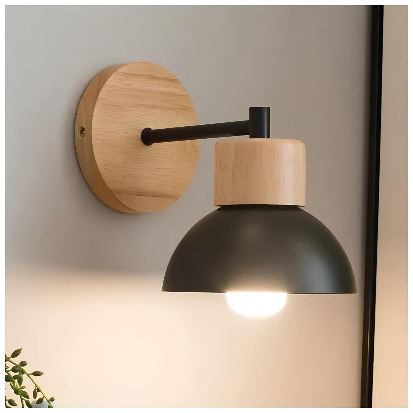 Floroux - Lampe murale en bois rustique au design scandinave pour des pièces cosy