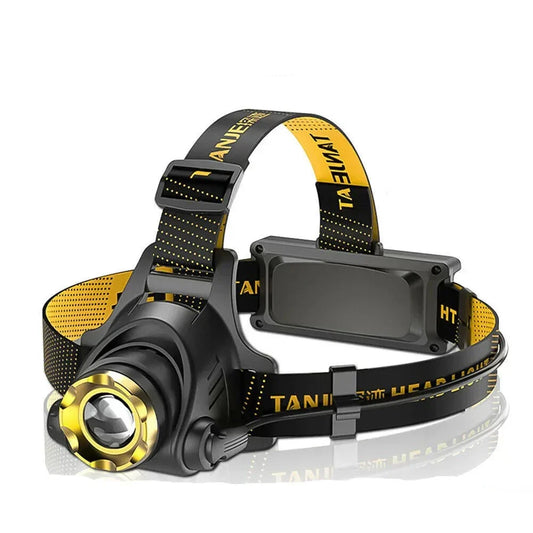Floroux Lampe frontale LED rechargeable Lampe de poche tactique Zoom Lampe frontale Lampe de poche