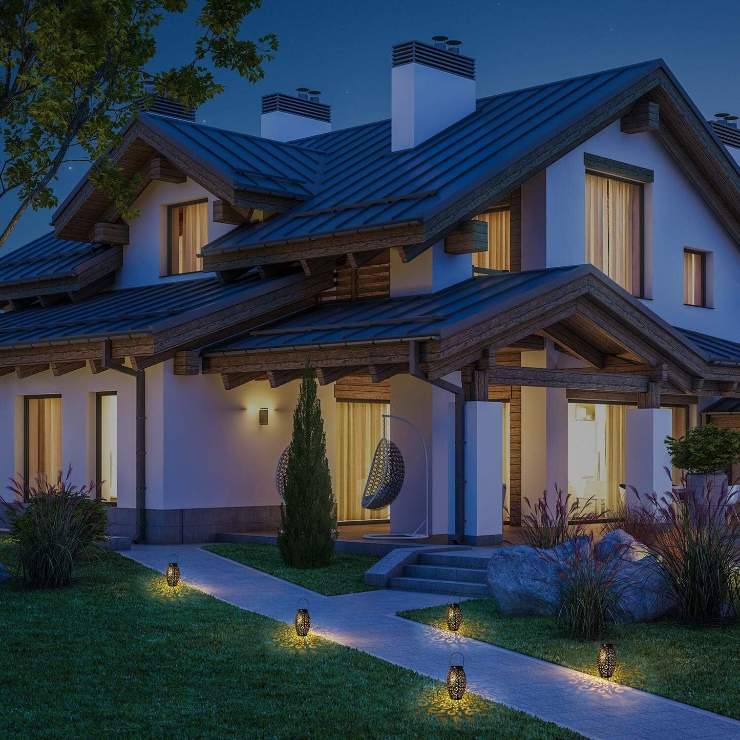 Floroux Lampe Solaire LED | Éclairage Extérieur | Durable et Résistant aux Intemperies | Décor pour Jardin et Balcon