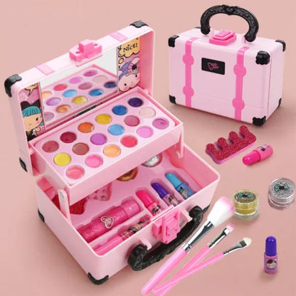 Set de maquillage de princesse pour enfants - Kit cosmétique sûr et non toxique avec rouge à lèvres et ombre à paupières