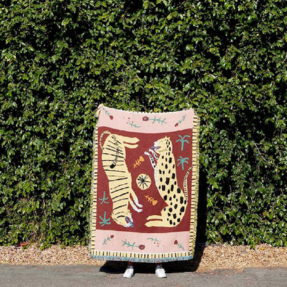 Floroux Wild Léopard & Tigre Couverture