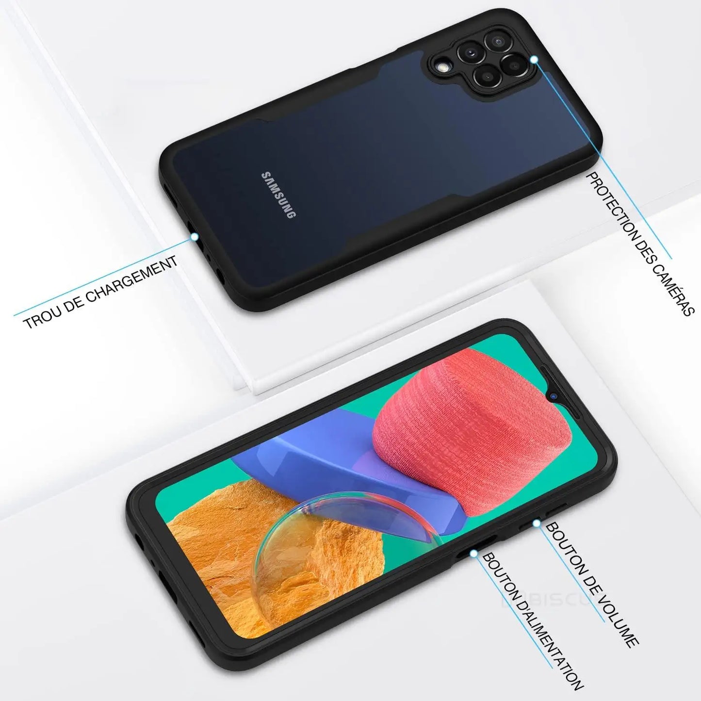 Coque 360 Degrés Pour Samsung Galaxy M33 M53 5G A12 M32 A22 M22 M52 M12 A02 A21S A10S A20S A30 Transparent Protection