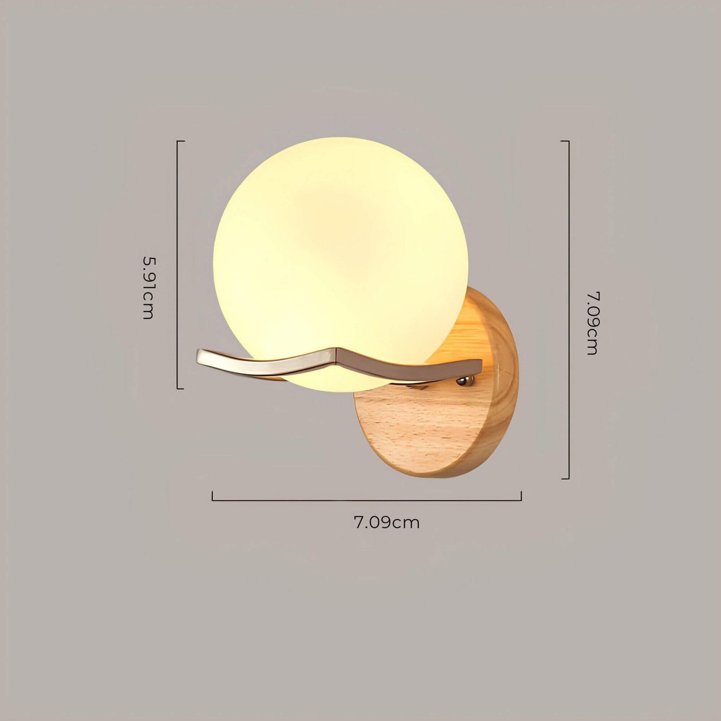 Floroux - Applique murale en verre élégante avec accents en bois pour espaces de vie contemporains