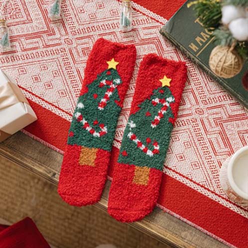 Écharpe tricotée de Noël, chaussettes assorties pour animal de compagnie et propriétaire