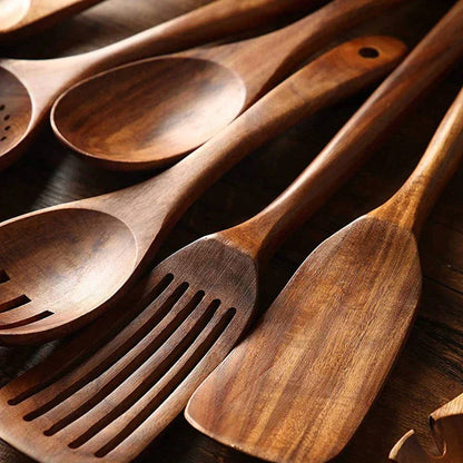 EcoChef – Ensemble d'accessoires de cuisine en bois de teck
