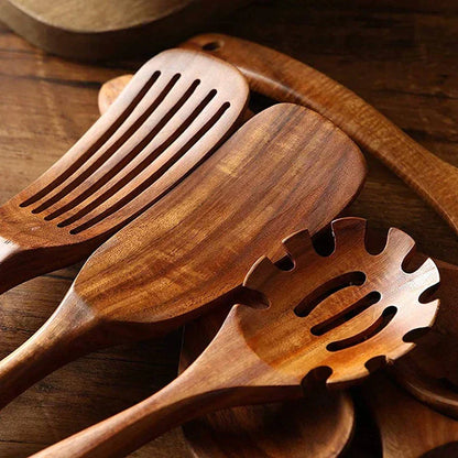 EcoChef – Ensemble d'accessoires de cuisine en bois de teck