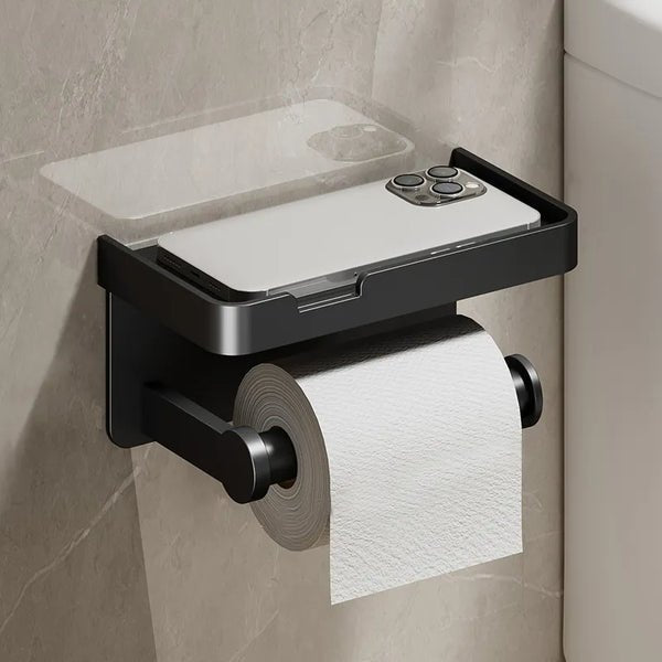 LuxeHold – Porte-rouleau de toilette multifonctionnel élégant