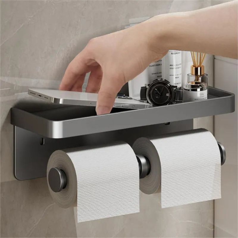 LuxeHold – Porte-rouleau de toilette multifonctionnel élégant